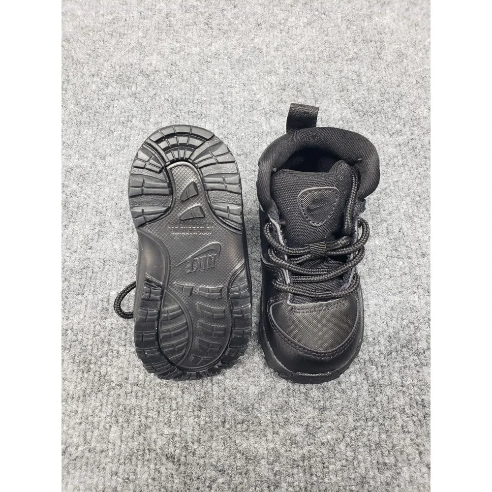 Nike Manoa LTR Toddler Sneaker Shoe 4C Black Leather Boots High Top Lace Up Wear